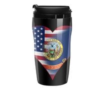 U.S.A. State of Idaho Flags State Printed Coffee Mugs Insulated Travel Mug Reusable Water Cup with Lid for Home Outdoor 9 OZ /12 OZ