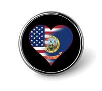 U.S.A. State of Idaho Flags State Round Brooch Pin Lapel Pins Tie Suit Dress Accessories for Men Women Wedding Birthday