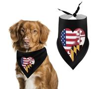 U.S.A. State of Maryland Flags Heart Cute Dog Bandanna Scarf Printed Adjustable Triangle Pet Kerchief for Dogs And Cats