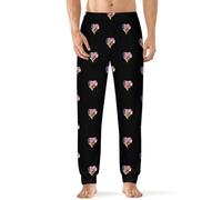 U.S.A. State of Maryland Flags Heart Men's Pajama Pants Lightweight Pjs Bottoms Lounge Pants Sleepwear Soft