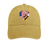 U.S.A. State of Maryland Flags Heart Vintage Baseball Cap Golf Dad Hats Adjustable SnapBack Cap for Men Women Sports Outdoor
