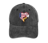 U.S.A. State of Maryland Flags Heart Vintage Baseball Cap Golf Dad Hats Adjustable SnapBack Cap for Men Women Sports Outdoor