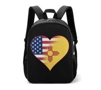 U.S.A. State of New Mexico Flags Heart Casual Daypack Daily Backpacks Travel Shoulder Bag with Adjustable Straps for Women Men