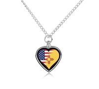 U.S.A. State of New Mexico Flags Heart Custom Urn Necklace for Pet Ashes Cute Pet Memorial Pendant Jewelry Gifts for Dog Cat