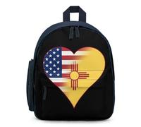 U.S.A. State of New Mexico Flags Heart Cute Backpack Small Daily Daypack Travel Shoulder Bag with Adjustable Strap Funny Graphic