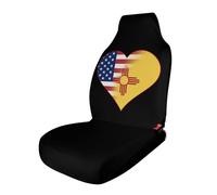 U.S.A. State of New Mexico Flags Heart Cute Car Seat Covers 1PCS
