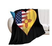 U.S.A. State of New Mexico Flags Heart Cute Throw Blanket Super Soft Blankets for Fall And Winter Couch Sofa Bedroom 30"*40"（76 * 100cm）
