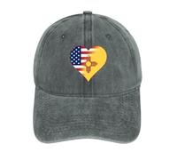 U.S.A. State of New Mexico Flags Heart Vintage Baseball Cap Golf Dad Hats Adjustable SnapBack Cap for Men Women Sports Outdoor