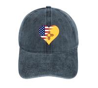 U.S.A. State of New Mexico Flags Heart Vintage Baseball Cap Golf Dad Hats Adjustable SnapBack Cap for Men Women Sports Outdoor