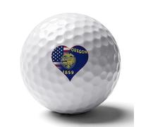 U.S.A. State of Oregon Flags Heart Custom Golf Ball Soft Practice Golf Balls Performance Distance And Speed for Indoor Outdoor