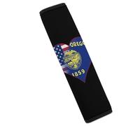 U.S.A. State of Oregon Flags Heart Funny Car Seat Belt Pads Soft Shoulder Seatbelt Pads Protector Car Interior Accessories