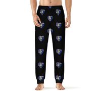 U.S.A. State of Oregon Flags Heart Men's Pajama Pants Lightweight Pjs Bottoms Lounge Pants Sleepwear Soft