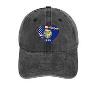 U.S.A. State of Oregon Flags Heart Vintage Baseball Cap Golf Dad Hats Adjustable SnapBack Cap for Men Women Sports Outdoor
