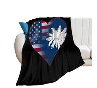 U.S.A. State of South Carolina Flag Heart Cute Throw Blanket Super Soft Blankets for Fall And Winter Couch Sofa Bedroom 40"*50" （100 * 130cm）