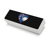 U.S.A. State of South Carolina Flag Heart Funny Glasses Case Hard Shell Eyeglasses Case Protector with Cleaning Cloth for Women Men