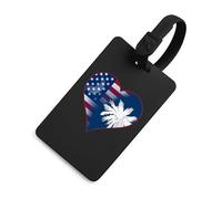 U.S.A. State of South Carolina Flag Heart Funny Luggage Tag Travel Suitcase Label with Privacy Name ID for Baggage Bag Backpack
