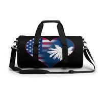 U.S.A. State of South Carolina Flag Heart Gym Bag Travel Duffel for Men Women