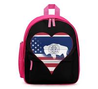 U.S.A. State of Wyoming Flag Heart Cute Backpack Small Daily Daypack Travel Shoulder Bag with Adjustable Strap Funny Graphic