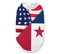 U.S.A & Texas State Flag Breathable Dog Shirts Clothes Printed Sleeveless Vest Soft Summer Tank Top for Small Medium Large Pet