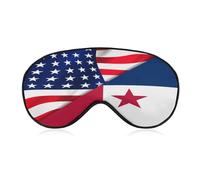 U.S.A & Texas State Flag Comfortable Sleep Mask with Adjustable Strap Soft Eyeshade for Night Sleeping Flight Nap Travel
