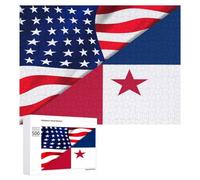 U.S.A & Texas State Flag Funny Wooden Puzzle Adults Difficult Jigsaw Puzzles with Storage Box for Family Game Birthday Gift