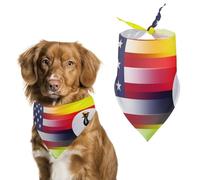 U.S.A Uganda Flag Cute Dog Bandana Triangle Adjustable Washable Cat Scarf Pet Accessories