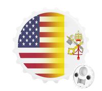 U.S.A Vatican Flag 2 in 1 Magnetic Beer Bottle Opener Fridge Magnets Easy Storage Gift for Men Women White-Style