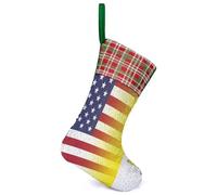 U.S.A Vatican Flag Christmas Stocking Hanging Decor with Sparkle Blingbling for Holiday Fireplace Party