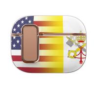 U.S.A Vatican Flag Hard Shell Case Skin Accessories Cover with Secure Lock Clip Compatible with AirPods Pro 2