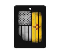 U.S.A Vintage New Mexico Flag 1 PCS Car Air Freshener Hanging Aromatherapy Tablets Automotive Ornament for Auto Room Bathroom Bedside Square