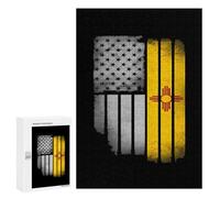 U.S.A Vintage New Mexico Flag Wooden Jigsaw Puzzles for Adults Funny Brain-Teasing Game Idea Puzzle Gift
