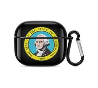 U.S.A Washington State Logo Headphone & Earphone Cases Compatible with Airpod 3 Scratch-Resistant PC Protective Cover with Keychain