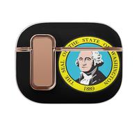 U.S.A Washington State Logo Headphone & Earphone Cases Compatible with Airpod Pro Scratch-Resistant PC Protective Cover with Secure Buckle