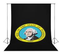 U.S.A Washington State Logo Photo Backdrop Polyethylene Studio Background for Photography Video Broadcast Photoshoot