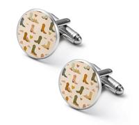 U.S.A Western Boots Men's Cufflinks Tuxedo Cuff Links Shirt Tie Decor for Business Weddings
