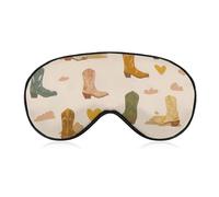 U.S.A Western Boots Sleep Eye Mask Night Shade Cover Soft Adjustable for Travel Naps