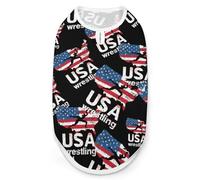 U.S.A Wrestling Dog Shirts Summer Pet Clothes Comfort T-Shirts Vest Sleeveless Tank Top for Cats Dogs XL