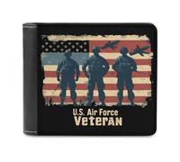 U.S Air-Force Army Bifold Wallet PU Leather Credit Card Holder Wallets Slim Front Pocket Money Clip