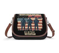 U.S Air-Force Army Crossbody Bags PU Leather Shoulder Bag Handbag Messenger Bag with Shoulder Strap