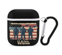 U.S Air-Force Army Protective Case Compatible with Airpods 1&2 Bluetooth Headset Cover Hard Shell Earphone Case