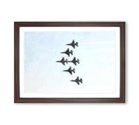 U.S. Air Force Thunderbird Jets Painting Framed Print | A2 Walnut Framed Wall Art | Ready to Hang | Modern Military Picture | Living Room Bedroom Lounge Office
