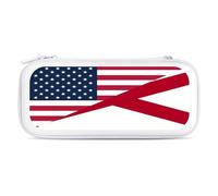 U.S. and Alabama State Flag Portable Carrying Case for Switch Protective Travel Hard Shells Game Card Storage Pouch Bag