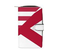 U.S. and Alabama State Flag Women's Wallet Leather Bifold Blocking Card Holder Trendy Ladies Clutch Purse 19.7x11x3.5cm