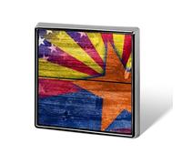 U.S. And Arizona Flag Square Metal Brooches 1 Inch Decorative Badges Exquisite Decorations Pins for Clothing
