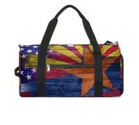 U.S. and Arizona Flag Travel Duffle Bag with Shoes Compartment
