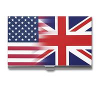 U.S. and British Flag Business Card Holder Slim Purse
