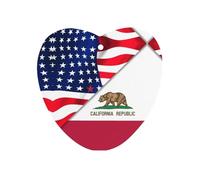 U.S. And California State Flag 1Pcs Car Air Freshener Automotive Aromatherapy Tablets Hanging Scented Cards for Room Bathroom Love form