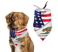 U.S. And California State Flag Dog Bandanas Thanksgiving Halloween Christmas Pet Supplies Accessories Adjustable Pets Triangle Scarf