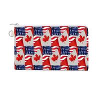 U.S. and Canadian Flag Cute Coin Purses for Women Men Lightweight Portable Zero Wallet Pouches with Zipper
