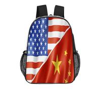 U.S. And China Flag Funny Clear Backpack Waterproof Transparent Bag See Through Rucksack with Adjustable Straps